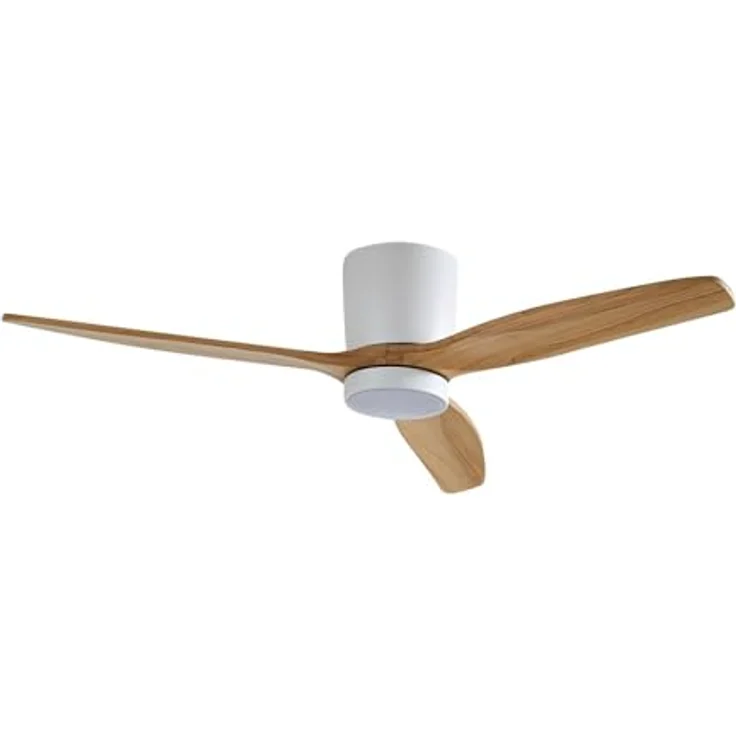 Lucande LED Deckenventilator mit Licht, Fernbedienung, 6 Geschwindigkeiten, Farbwechsel, Sommer- und Winterbetrieb, Holz hell, Ø 132 cm, 18W, 2000lm – Bild 1