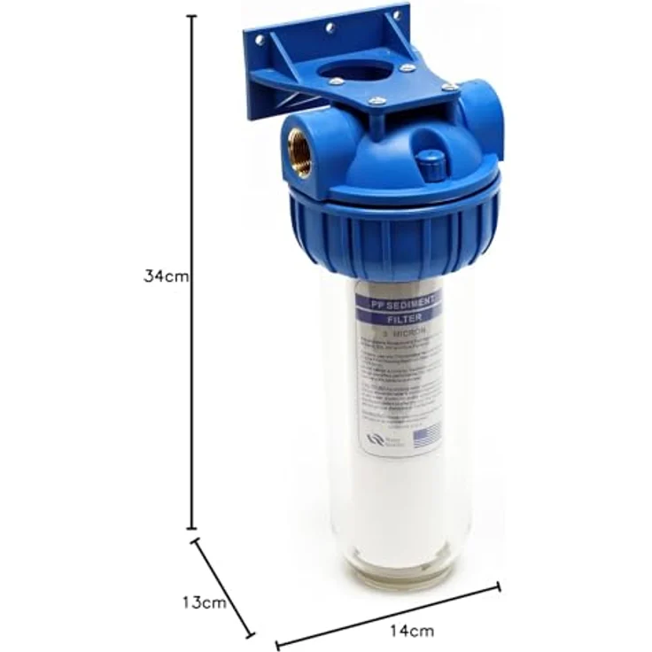 Naturewater NW-BR10B-S, 1 Stufen Wasserfilter mit 5 µ Sedimentfilter, ¾ Zoll Anschluss, Wandhalterung und Filterschlüssel – Bild 10