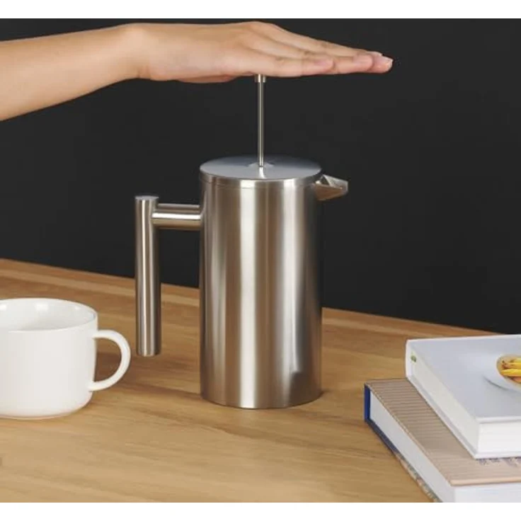 Blumtal French Press aus Edelstahl 600 ml (3 Tassen) - Thermo Kaffeebereiter doppelwandig isoliert mit Messskala inkl. Ersatzfilter & Anleitung, Spülmaschinengeeignet, Erhältlich in 3 Größen – Bild 2