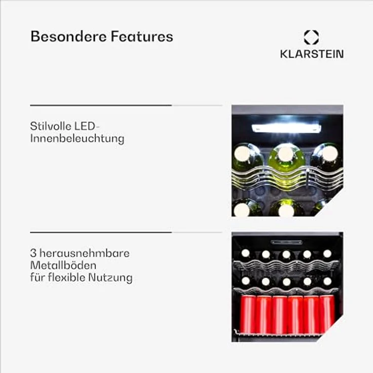 Klarstein Coachella 60, Tischkühlschrank mit 60 Liter Fassungsvermögen, WiFi-Funktion und atmosphärischer LED-Beleuchtung – Bild 5