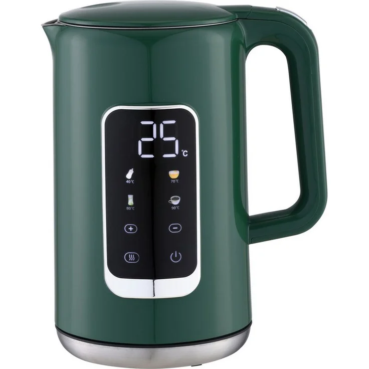 LMG Germany LMG-HHB8723DR Wasserkocher, 2200 Watt, 1,7 Liter, Digitaldisplay, Temperaturwahl 40–100 °C, Warmhaltefunktion, Cool-Touch-Gehäuse, Edelstahl innen