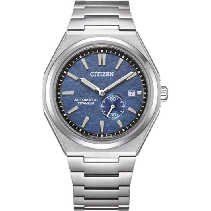 Citizen Automatic Watch NJ0180-80L, Herrenuhr mit automatischem Uhrwerk, Titanband in Silber, blauem Zifferblatt – Bild 1