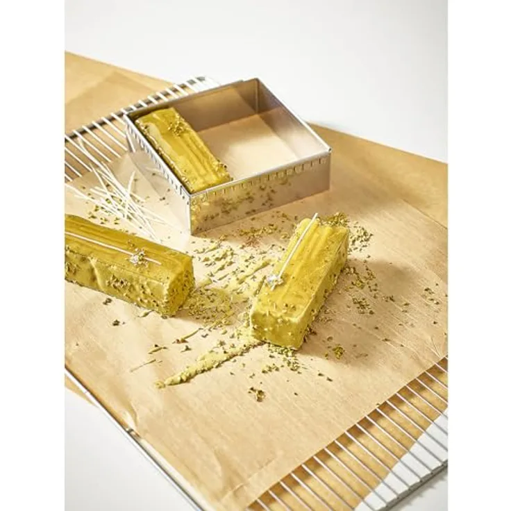de Buyer Patisserie Rahmen, erweiterbarer Backrahmen aus Feder-Edelstahl, quadratisch 30-57 cm, wasserdicht, Silber