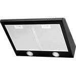 4big.fun CH591BL6 Dunstabzugshaube Abzugshaube Dunst Unterbauhaube - Abluft/Umluft - 60 cm breit - Farbe: Schwarz - Edelstahlgehäuse - LED-Beleuchtung [Energieklasse C]