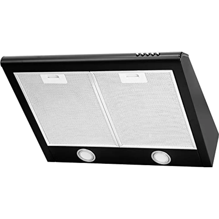 4big.fun CH591BL6 Dunstabzugshaube Abzugshaube Dunst Unterbauhaube - Abluft/Umluft - 60 cm breit - Farbe: Schwarz - Edelstahlgehäuse - LED-Beleuchtung [Energieklasse C] – Bild 1