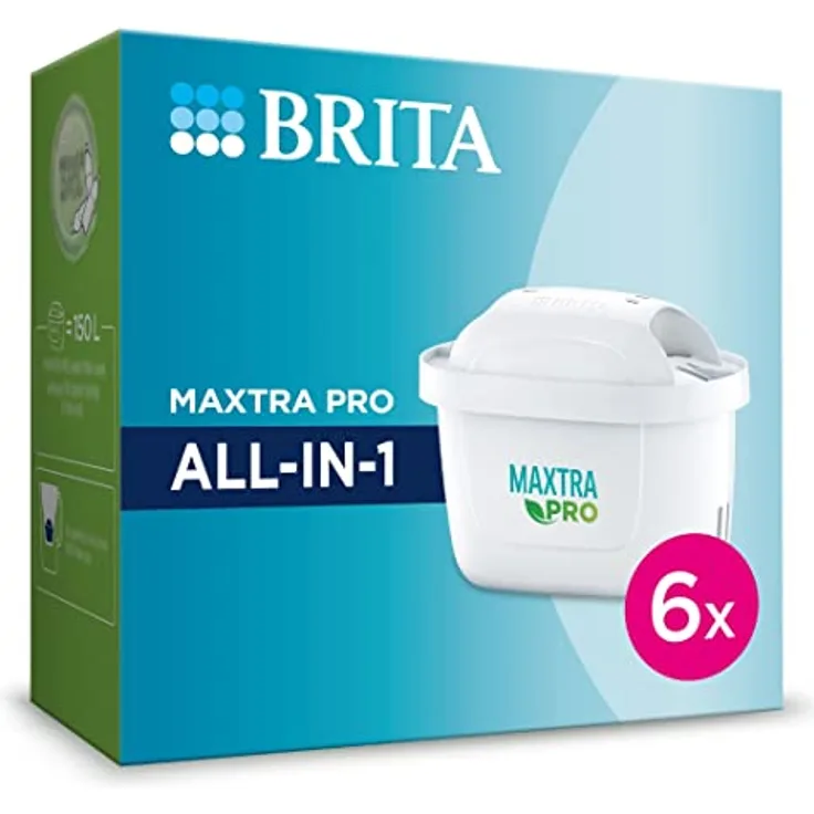 BRITA Wasserfilter-Kartusche MAXTRA PRO All-in-1 - 6er Pack (Halbjahresvorrat) - Ersatzkartuschen reduzieren Kalk, Chlor, Pestizide & Verunreinigungen für Leitungswasser mit besserem Geschmack