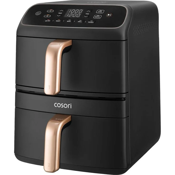 COSORI Turbo Tower Compact 8,6L Heißluftfritteuse, 2630 Watt, integrierter Timer, herausnehmbarer Behälter
