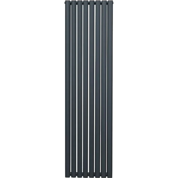Monster Shop Röhrenheizkörper Oval 1800 x 480mm | Vertikaler Wandheizkörper Paneelheizkörper | Matt Anthrazit Grau Kohlenstoffstahl | Hohe Wärmeleistung, Stabile Montage, Leichte Wartung [Inkl. Reinigungsbürste, Befestigungsset & Halterungen] – Bild 2