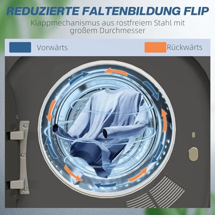 HOMCOM Waschtrockner B61-011V90GY, 4 kg, mit Kindersicherung und Abschaltautomatik, grau – Bild 5