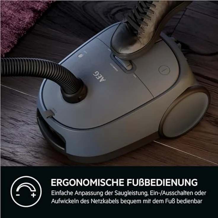 AEG Bodenstaubsauger CLEAN 6000 (AB61C2DBS), 750 W mit Beutel, hohe Saugleistung, automatische Umschaltung, inkl. Zusatzdüsen, 55 % Recyclingkunststoff – Bild 10