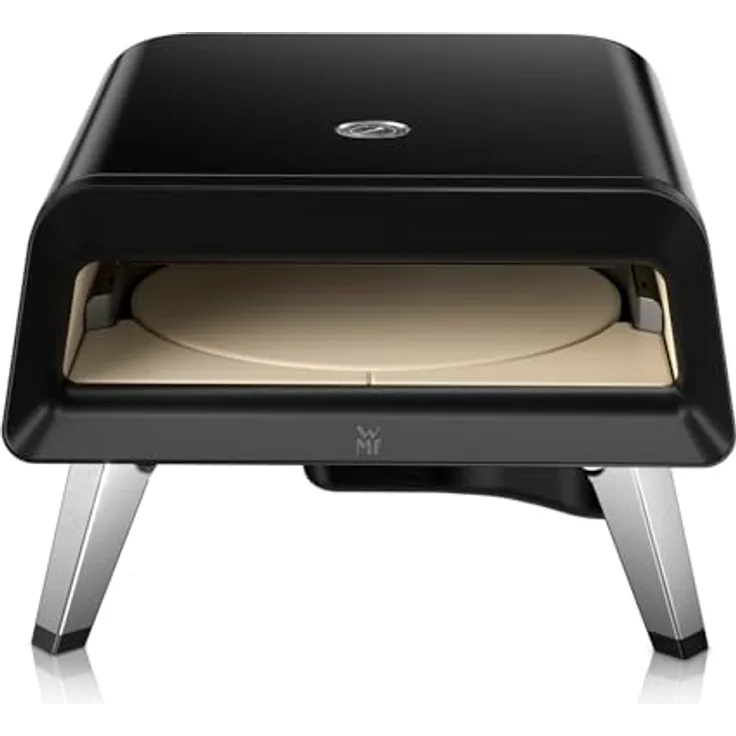 WMF Pizzaiolo Pro Pizzaofen, 400°C Backtemperatur, automatisierte Drehmechanik, integrierte Temperaturüberwachung, großer Pizzastein (Ø 40 cm), schwarz
