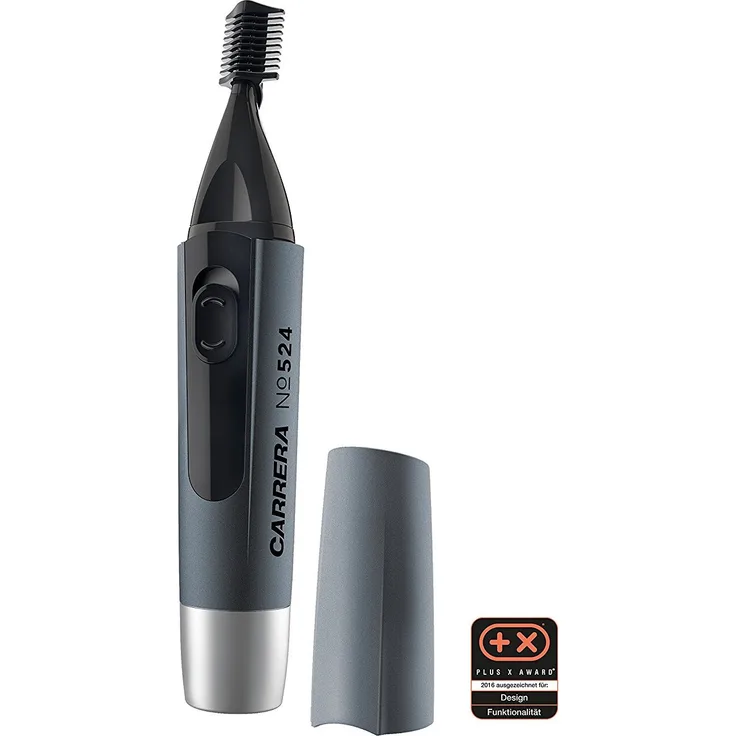 Carrera Cosmetic Cutter 524, Kosmetiktrimmer mit Suchscheinwerfer, Edelstahl Schneidsatz, schwarz