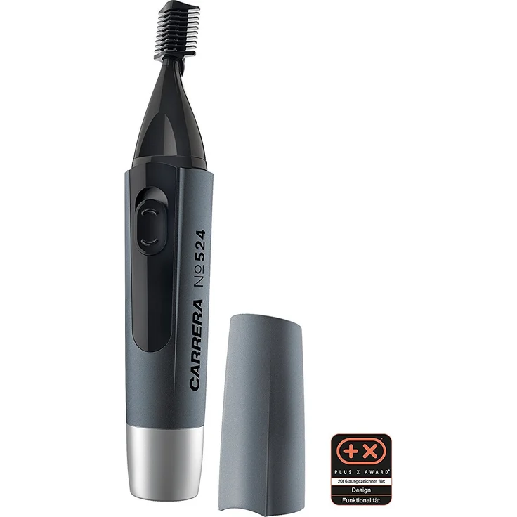 Carrera Cosmetic Cutter 524, Kosmetiktrimmer mit Suchscheinwerfer, Edelstahl Schneidsatz, schwarz