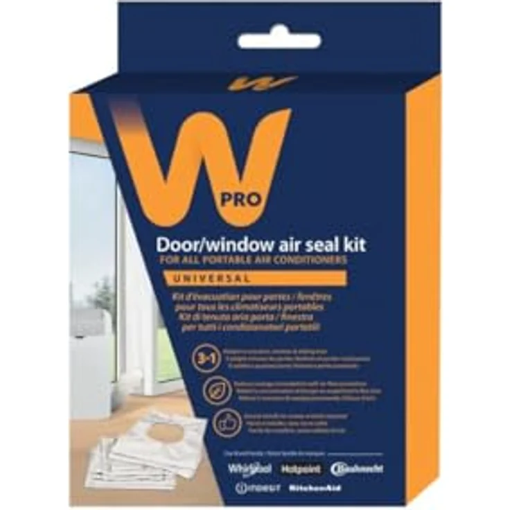 Whirlpool Universal Tür-/Fenster-Kitt, Dichtungsset für mobile Klimaanlagen, Weiß, für Fenster bis 140 cm und Türen bis 220 cm – Bild 2