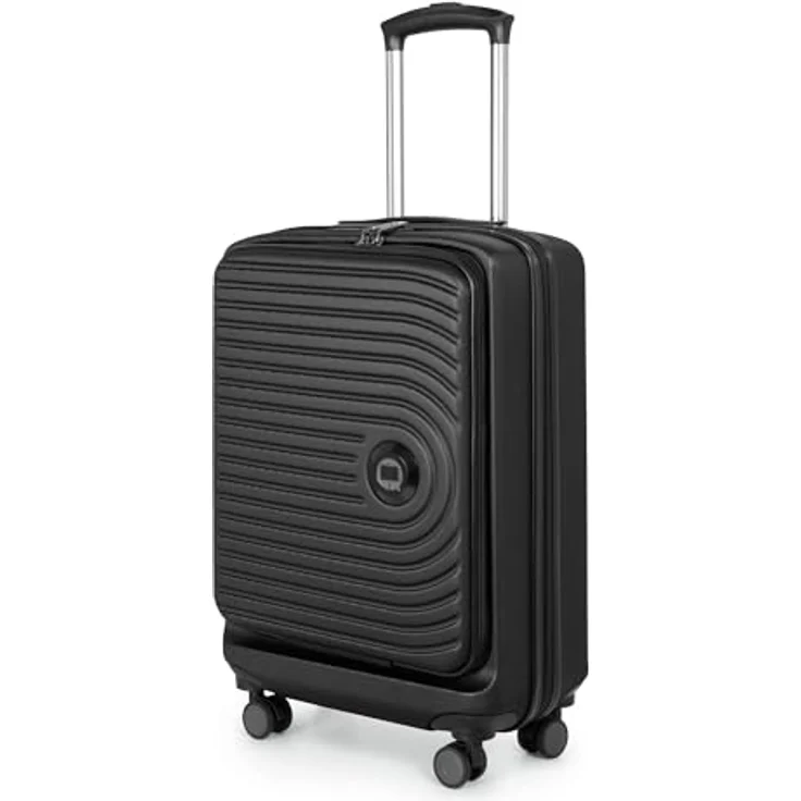 Hauptstadtkoffer Mitte, Handgepäck Toploader 55x40x20 cm, TSA mit Laptopfach, 4 Rollen, Hartschalenkoffer, Schwarz – Bild 1