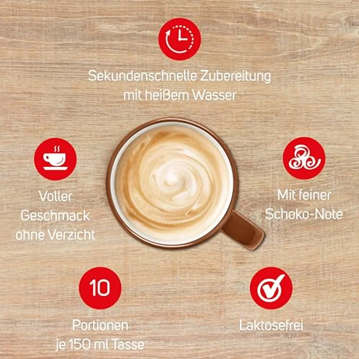 Krüger Cappuccino Schoko enthält Koffein, Laktosefrei 10x15 g – Bild 4
