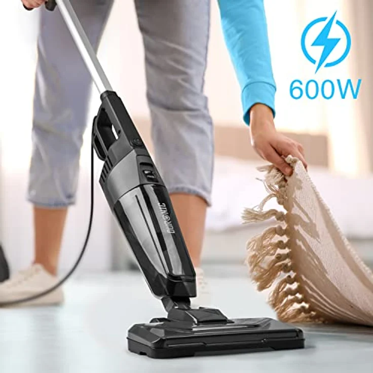 Duronic VC9 Bodenstaubsauger | 2-in-1 Handstaubsauger und Stielstaubsauger | Inkluviv Bodenbürste für Tierhaar und Zubehör | Beutellos HEPA Filter | 600 Watt | Staubsauger für Auto | Kabelgebunden – Bild 2