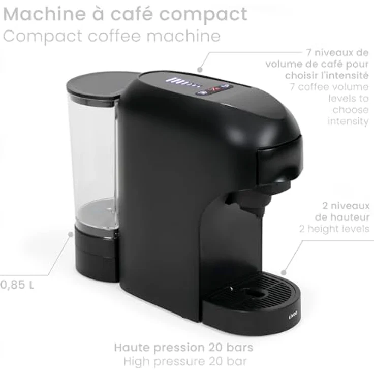 Livoo DOD217C 4-in-1 Mehrkapsel-Kaffeemaschine, 0,85 l, 1400 W, kompatibel mit NESCAFÉ Dolce Gusto, in Creme – Bild 2