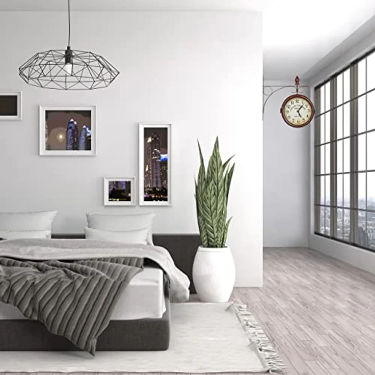 Relaxdays Bahnhofsuhr doppelseitig, New York, Retro, Batterie, analog, Wanduhr Vintage Deko, HBT 34 x 35 x 10 cm, braun – Bild 5