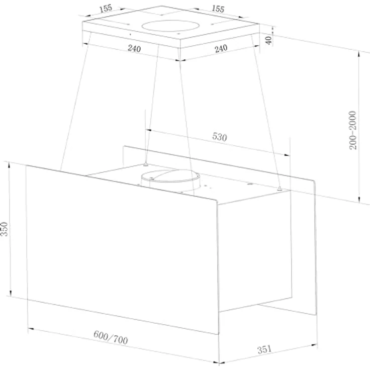Dunstabzugshaube 60cm CUBE60W – Bild 5