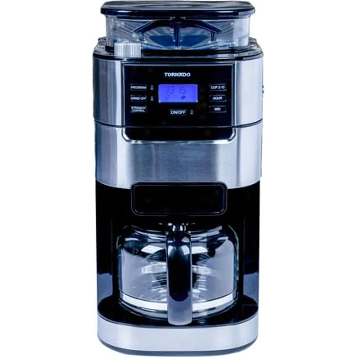 Tornado TCM1025AGS Filterkaffeemaschine Edelstahl Schwarz, Permanentfilter, 1000W, platzsparend – Bild 1