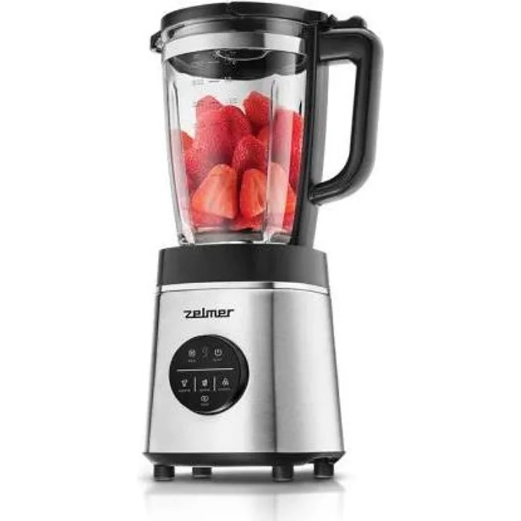 ETA Zelmer ZSB4900, Standmixer mit 1800 Watt, 1,75 Liter Glasbehälter, sechs Klingen, vier automatische Programme, Silber