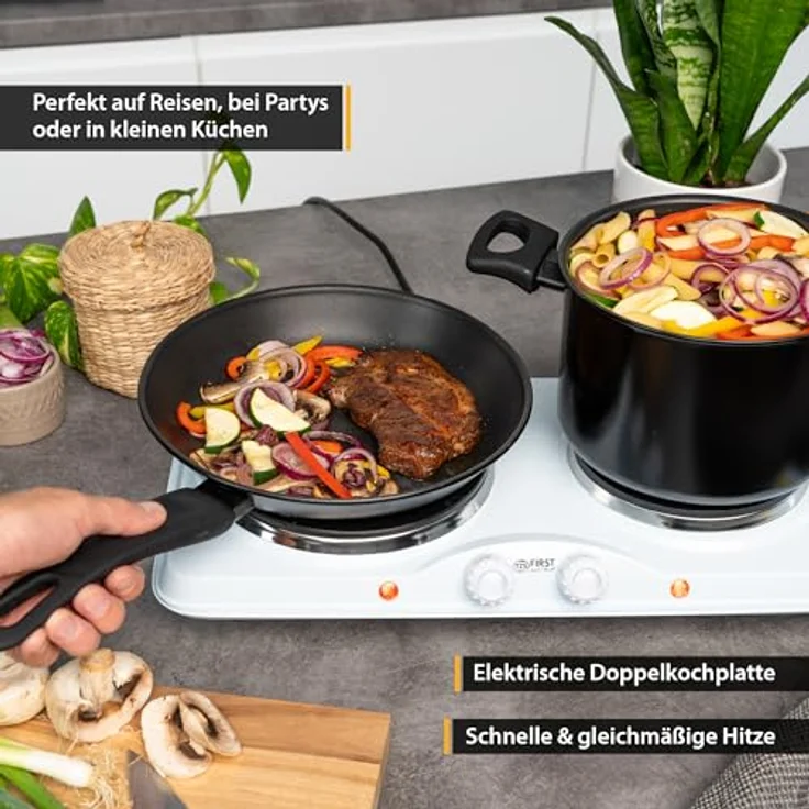 TZS FIRST AUSTRIA Doppelkochplatte Kochfeld Herdplatte Camping Kochplatte 2500W – Bild 4