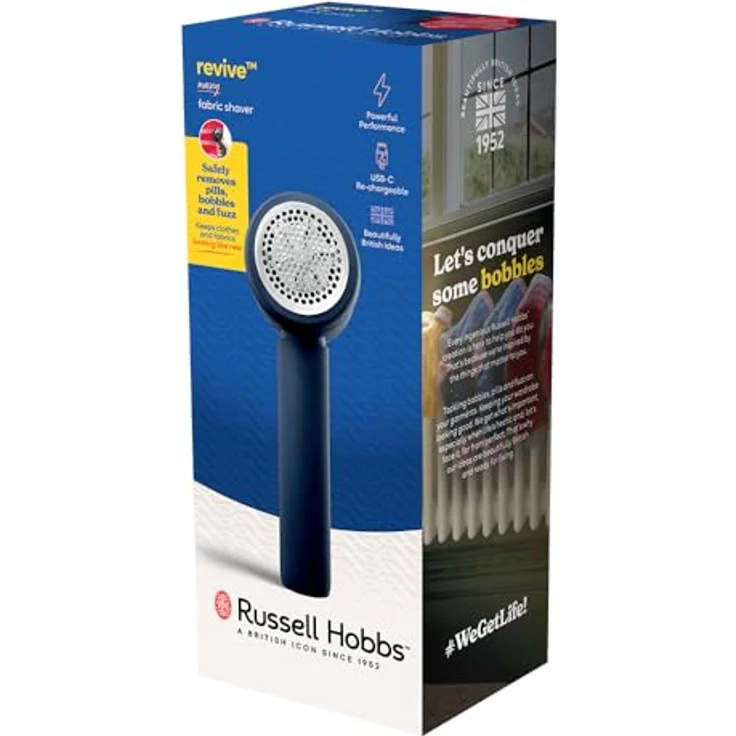 RUSSELL HOBBS Revive Fabric Shaver 27660-56, kabelloser Fusselrasierer mit 90 Minuten Betriebsdauer, inklusive USB-C-Ladekabel und Reinigungsbürste – Bild 9