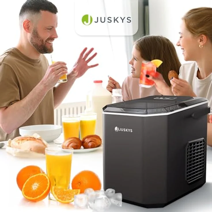 Juskys Eiswürfelmaschine IceOracle, Schwarz, 2 Größen, bis zu 12 kg pro Tag, mit Selbstreinigungsfunktion – Bild 8