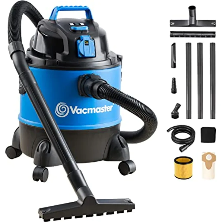 Vacmaster VQ1220PFC Nass Trockensauger Waschsauger Mehrzwecksauger Industriestaubsauger,für Haus, Garage, Auto inkl. Patronenfilter, Vliesfilterbeutel 1250W 20L