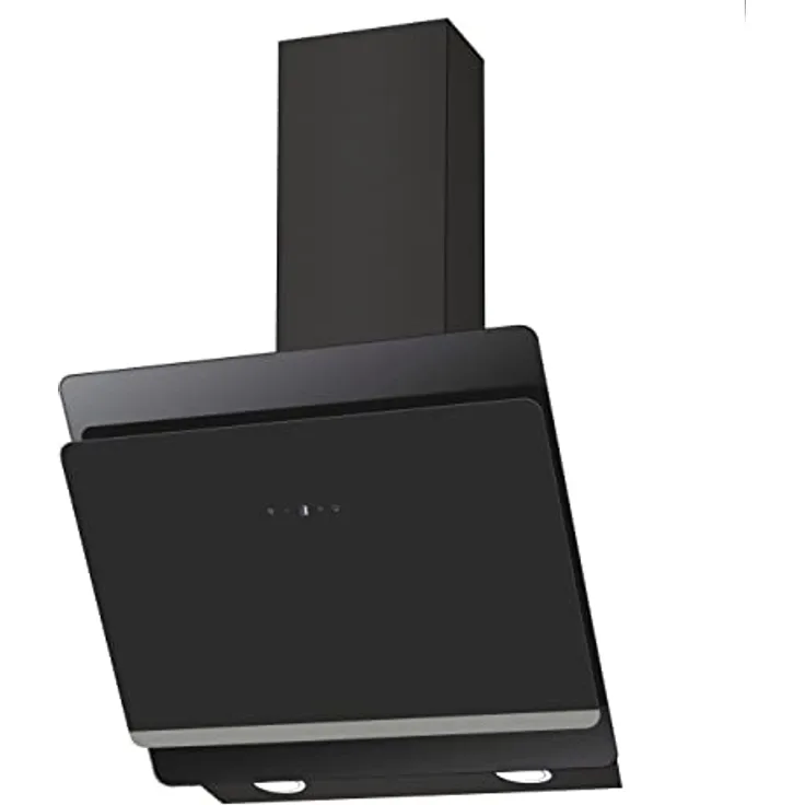 Candy Dunstabzugshaube CDG6CEBWF, 60cm, 213W, 4 Leistungsstufen, max. Luftleistung 472m³/h, Abluft & Umluft, Energieeffizienz A, kostensparende LED-Leuchte, Schwarz