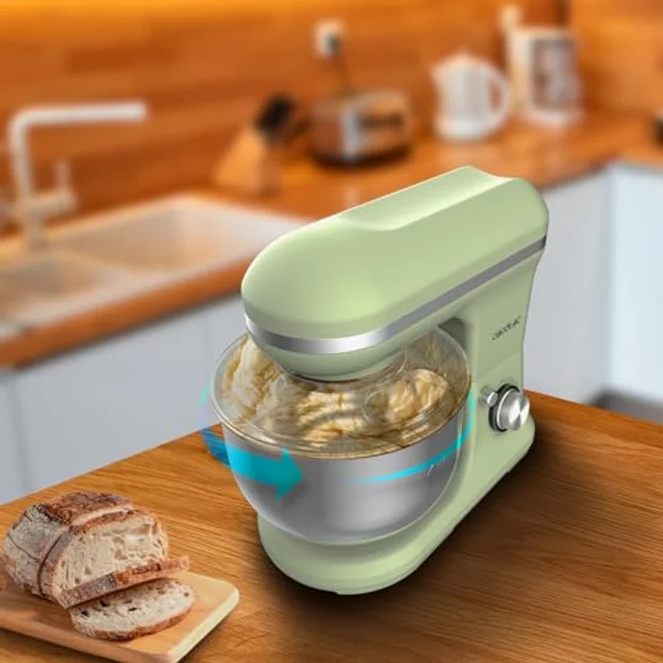 Cecotec Rühr- und Knetmaschine Cecomixer Merengue 5L 1200 Ice-Cream Grün. 1200 W, 5-Liter-Schüssel aus Edelstahl und Zubehör zum Schlagen und Kneten, inklusive Funktion zum Eiscreme machen – Bild 5