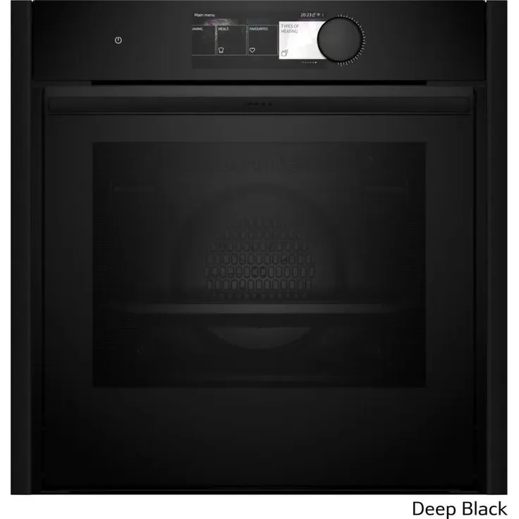 Neff N 90 B69FY5CY0 Einbau-Dampfbackofen 60 cm DEEP BLACK mit 24 Beheizungsarten, A+ Energieeffizienz, 71 l Garraumvolumen, Home Connect, LED Touch Control