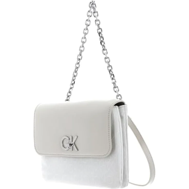 Calvin Klein Re-Lock Umhängetasche, beige, 21 cm x 4 cm x 17 cm, 23% Polyurethan, 77% Polyester – Bild 2