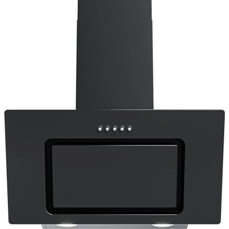 Heinrich´s HEINRICHS Dunstabzugshaube, 60cm, 300m³/h Saugkraft, LED Beleuchtung, Aktivkohlefilter, 69W Leistung, Schwarz – Bild 1