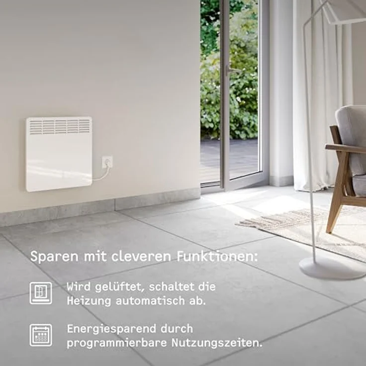 Stiebel Eltron Wand-Konvektor CNS 150 Trend für ca. 15 m,² 1,5 kW, LC-Display, Wochentimer, Offene Fenster Erkennung, ,236527, Konvektor – Bild 4