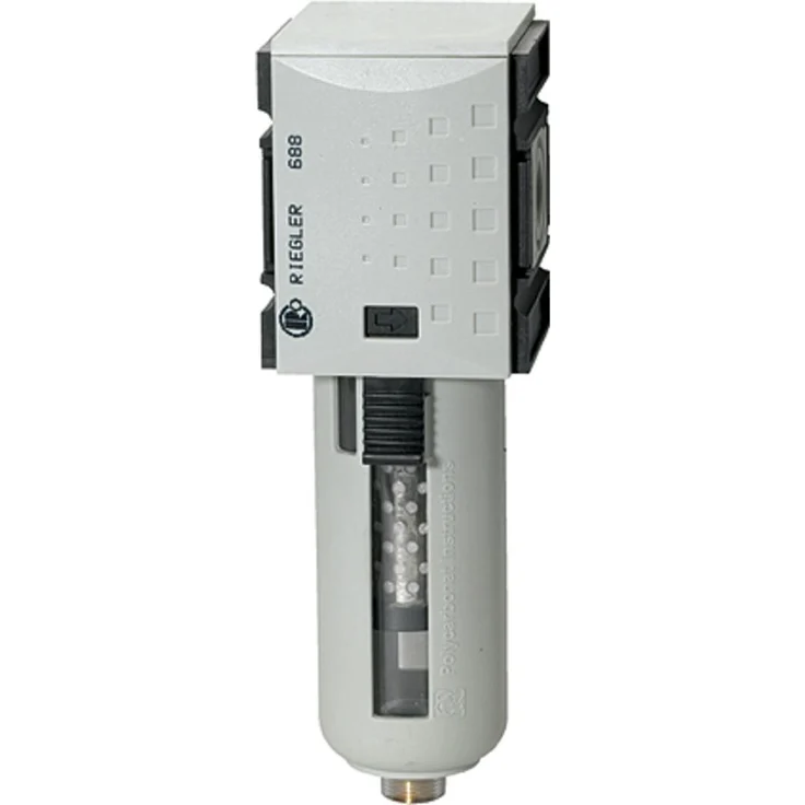 Riegler Aktivkohlefilter »FUTURA«, PC-Behälter mit Schutzkorb, BG 1, G 3/8, für Druckluft und Gase, Restölgehalt 0,005 mg/m³