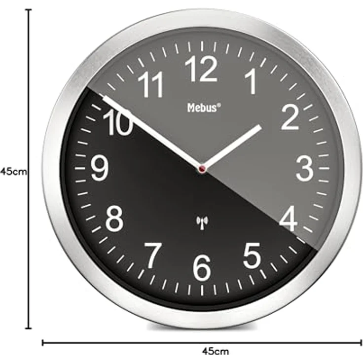 XXXLutz Funkuhr Schwarz, Wanduhr aus Metall mit modernen Dekorationselementen – Bild 6
