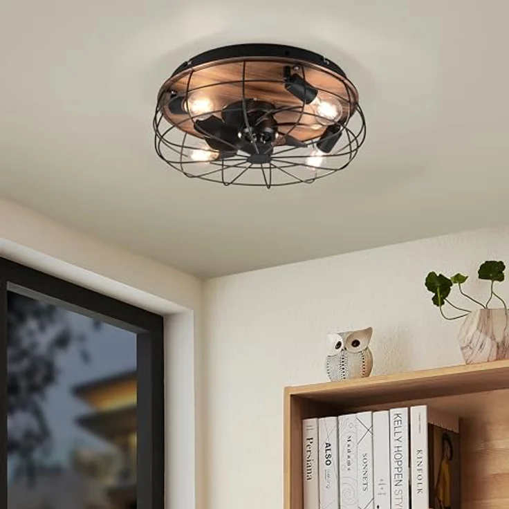 lightling Deckenlampe Trutti mit integriertem Ventilator und Fernbedienung, Geschwindigkeitsstufen, Timer, holzfarbig – Bild 5