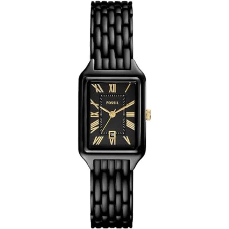 Fossil Damen Analog Quarz Uhr mit Edelstahl Armband ES5385, 23-mm-Gehäuse, schwarz – Bild 1