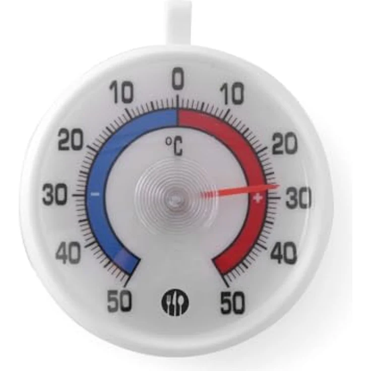 HENDI Kühlschrankthermometer, Thermometer, Khülschrank, Wasserdicht, mit Aufhängehaken, Temperaturbereich von -50 °C bis 50 °C. Leicht abzulesen, ø72x(H)21mm – Bild 2