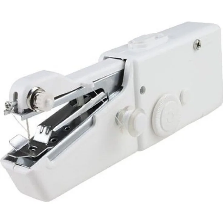 Emeco Nähmaschine Tragbare Elektrische Mini Handnähmaschine Reisenähmaschine Nähmaschine, Hochwertiges Material, Genaues Nähen, Nadelhöhenverstellung, Batteriebetrieben, Weiß/Schwarz/Braun