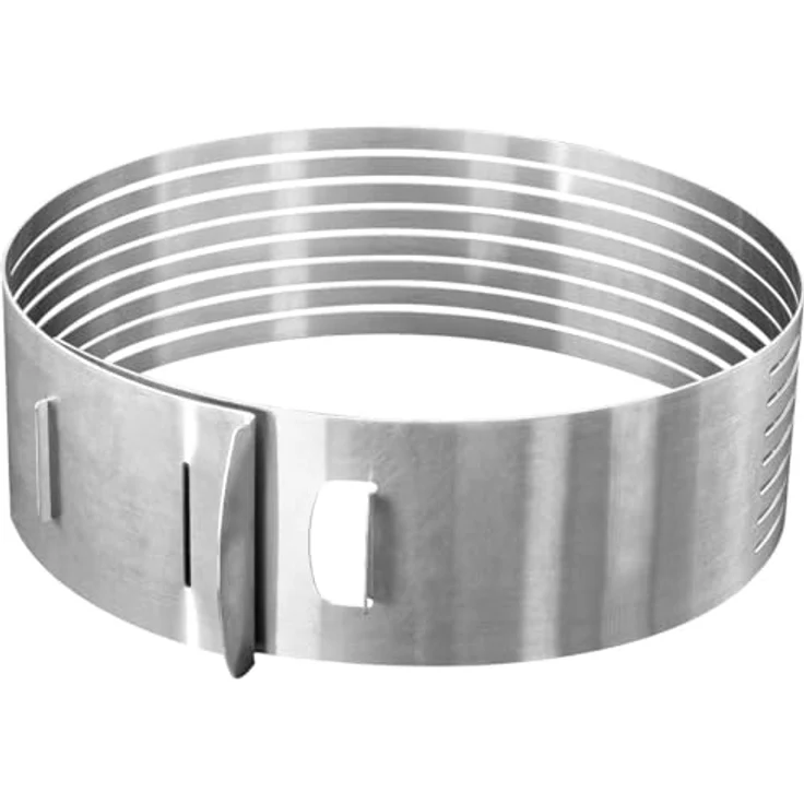 Zenker Tortenboden-Schneidhilfe Patisserie für Ø 26 und Ø 28 cm, Kuchen-Schneidhilfe für gleichmäßge Tortenböden, stabiler Edelstahlring (Farbe: Silber) - spülmaschinengeeignet, Menge: 1 Stück – Bild 2