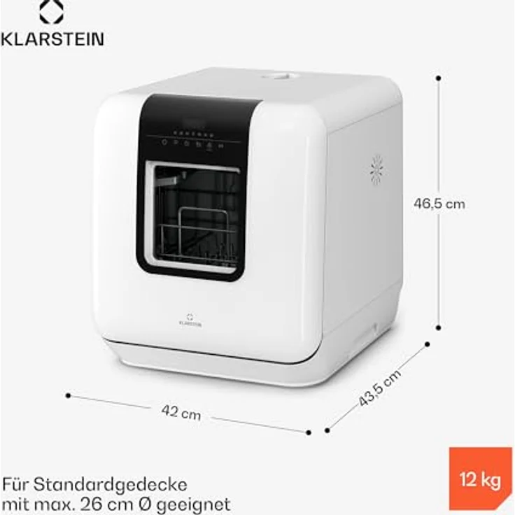 Klarstein Melville Tischgeschirrspüler, kompakte Spülmaschine für 3 Gedecke, 7 Programme, 6 L Wasserverbrauch, AquaStop, tragbares Design – Bild 8