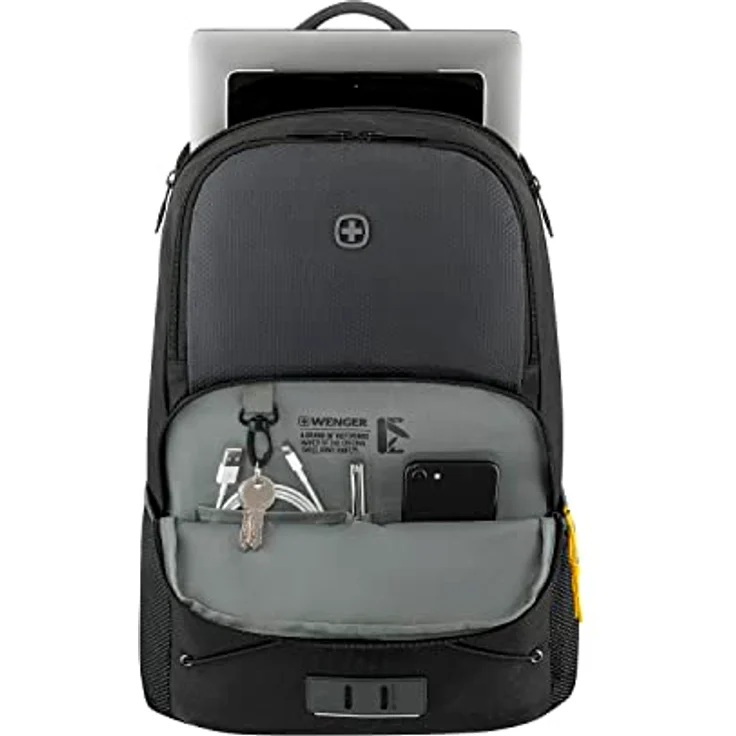 Wenger Trayl Business-Rucksack, 45 cm mit Laptopfach, gravity black, 100% Polyester, 34 cm x 20 cm x 45 cm – Bild 4