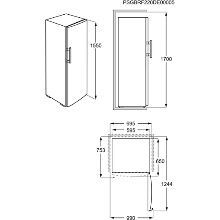 AEG AGB332E2NW Gefrierschrank, freistehend, weiß, NoFrost, Energieklasse E – Bild 4