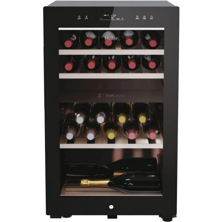 Haier HWS42GDAU1 Weinkühlschrank, freistehend, schwarz, Smart Connectivity, 42 Flaschen – Bild 1
