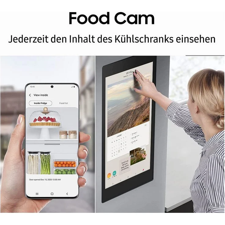 Samsung RS6HA8891SL/EG Side-by-Side-Kühlschrank, freistehend, Edelstahloptik, NoFrost, WLAN, Wasser- und Eiswürfelspender, Festwasseranschluss, Smart Connect, Food Cam, Schnellgefrieren und -kühlen, Breite 91.2 cm – Bild 6