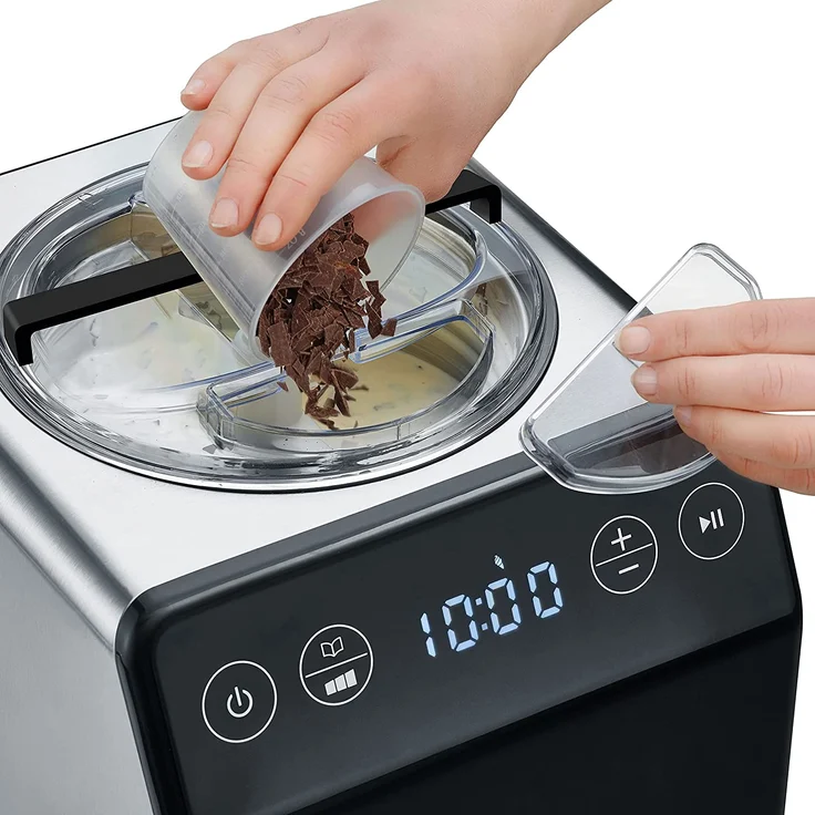 Graef IM 700 Eismaschine 2in1 mit Joghurtfunktion, 180W, Edelstahl, 4 Programme, edelstahl-schwarz – Bild 3