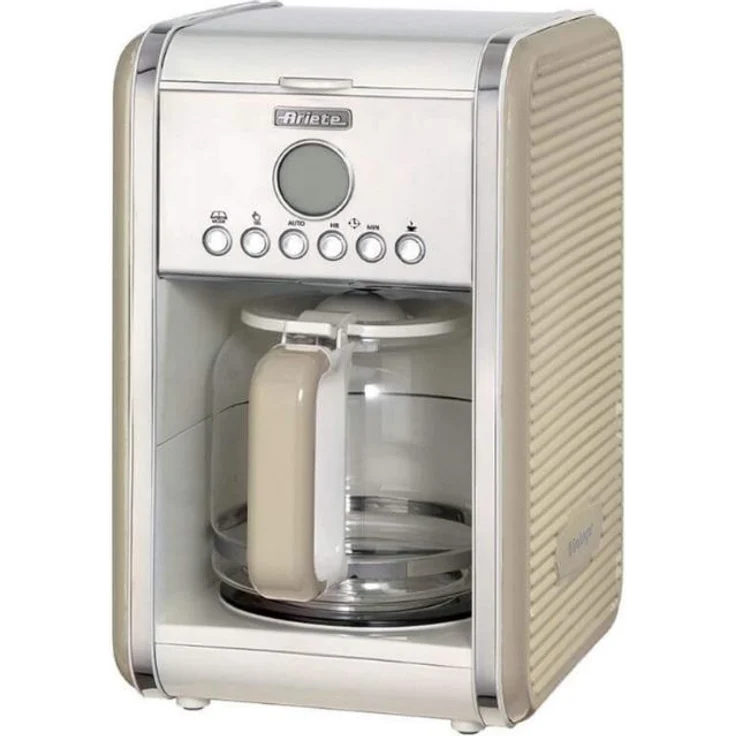 Ariete 1342-03-beige 1342 1342CR 12-Tassen-Kaffeemaschine Vintage, 2000 W, creme, Kunststoff – Bild 1